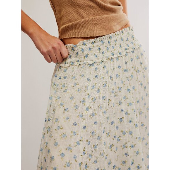 Free People Cream and Blue Maxi Skirt - Picture 5 of 6
